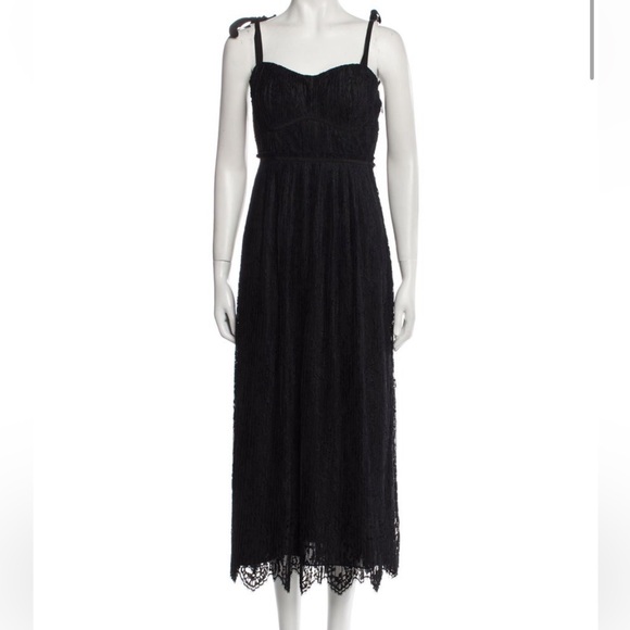 Jonathan Simkhai Bonnie Lace Tie Strap Cocktail Midi Dress - Picture 7 of 10